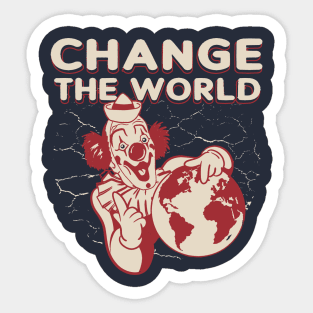 Clowny. Change The World logo design Sticker